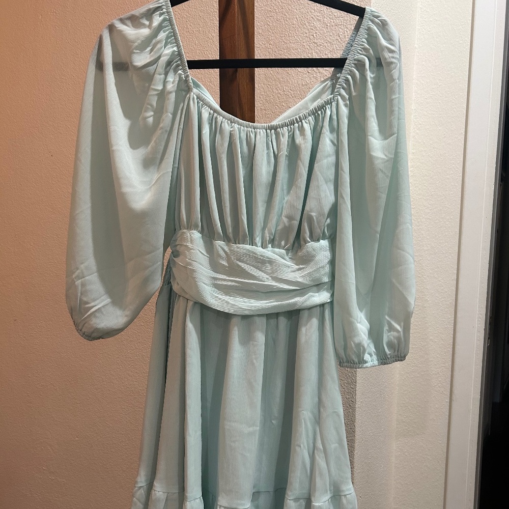 Seafoam green flowy dress